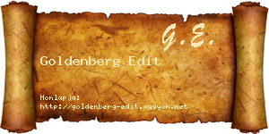 Goldenberg Edit névjegykártya